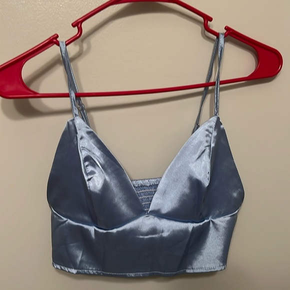 adjustable strings stretchy back crop top - Picture 1 of 3